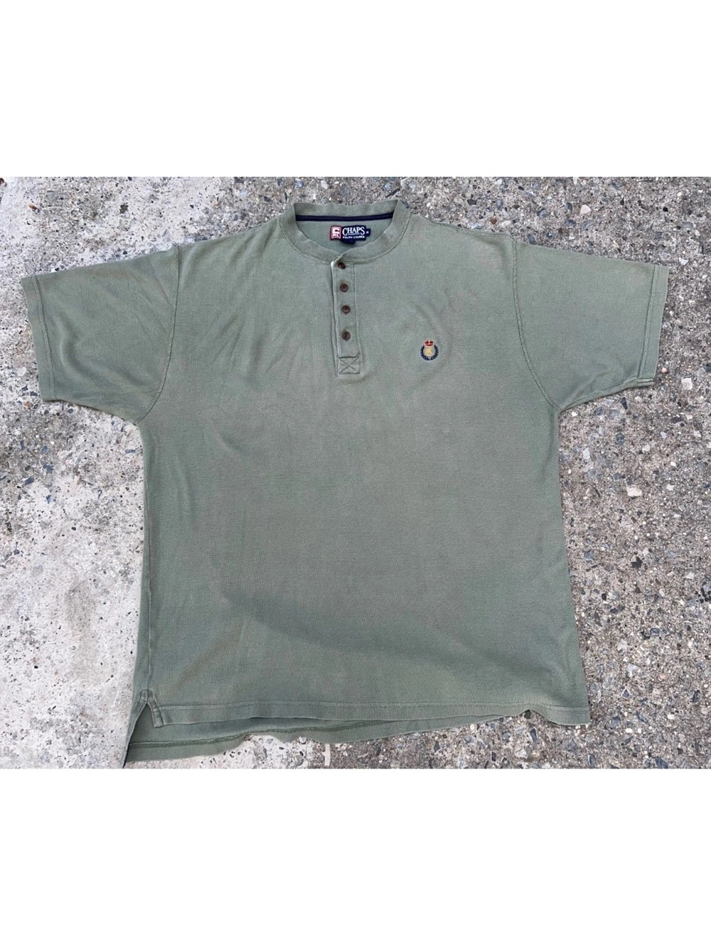 Vintage Chaps Ralph Lauren Polo Shirt Mens XL Olive Green Embroidered Crown